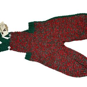 Handmade Christmas overalls 12 months NWT